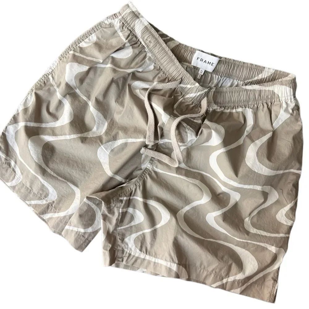 Frame Denim Abstract Wave Graphic Shorts (6" Inseam) Men’s XL